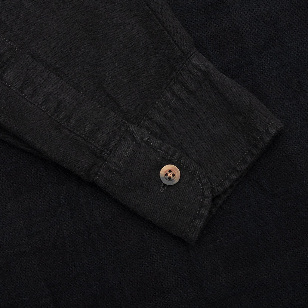 Over Dyed Ribbon Wide Shirt Black
