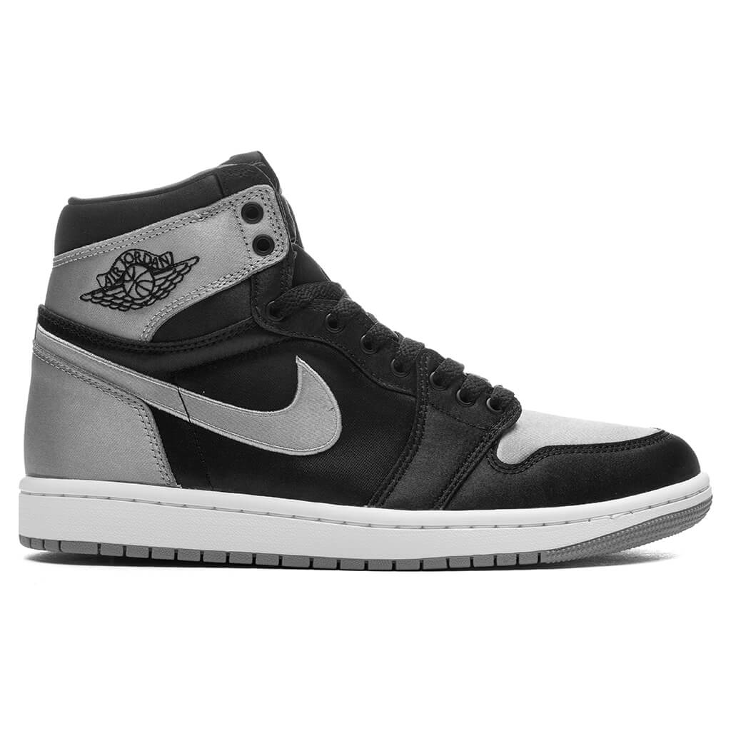 Womens Air Jordan 1 Retro High OG Satin Shadow Black Medium Grey White