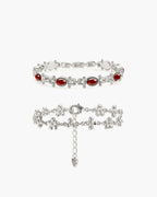 Tess's Treasure Carnelian & Daisy Molecule Bracelet Set